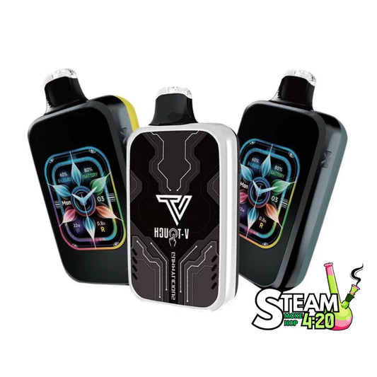 Vape V-Touch 30,000 Puff con pantalla táctil, diseño tecnológico y conexión Bluetooth
